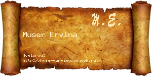 Muser Ervina névjegykártya